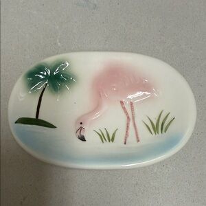 Flamingo and Palm Tree Soap Dish